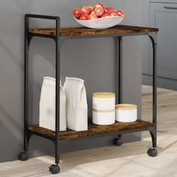 vidaXL Chariot de cuisine chêne fumé 60,5x31x72,5 cm bois d'ingénierie