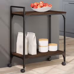 vidaXL Chariot de cuisine chêne marron 60,5x31x72,5 cm bois ingénierie