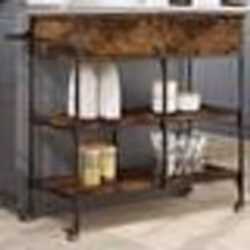 vidaXL Chariot de cuisine chêne fumé 105x42x95 cm bois d'ingénierie