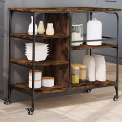 vidaXL Chariot de cuisine chêne fumé 100x45x89,5 cm bois d'ingénierie