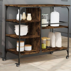 vidaXL Chariot de cuisine chêne fumé 100x45x89,5 cm bois d'ingénierie