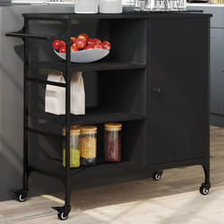 Vidaxl - Chariot de cuisine noir 87,5x38,5x84,5 cm bois d'ingénierie