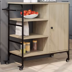 Créez une touche distinctive et vintage et ajoutez plus d'espace de rangement à votre cuisine avec ce chariot de cuisine ! Ma ...