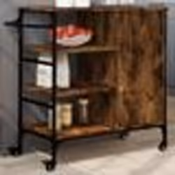 vidaXL Chariot de cuisine chêne fumé 87,5x38,5x84,5 cm bois ingénierie