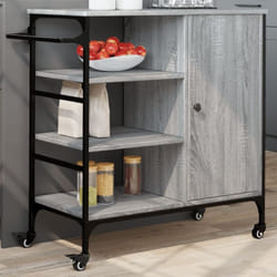 Chariot de cuisine sonoma gris 87,5x38,5x84,5cm bois ingénierie - Vidaxl