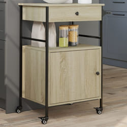 Chariot de cuisine chêne sonoma 56x43x89,5 cm bois d'ingénierie Vidaxl