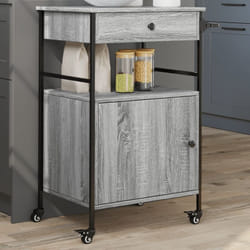 Chariot de cuisine sonoma gris 56x43x89,5 cm bois d'ingénierie Vidaxl