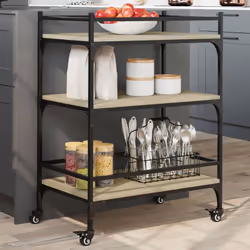 Créez une touche distinctive et vintage et ajoutez plus d'espace de rangement à votre cuisine avec ce chariot de cuisine ! Ma ...