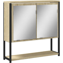 Armoire de salle de bain à miroir chêne sonoma bois ingénierie vidaXL
