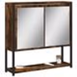 vidaXL Armoire à miroir de salle de bain chêne fumé bois d’ingénierie