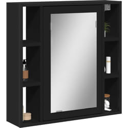 Vidaxl - Armoire de salle de bain à miroir noir bois d'ingénierie