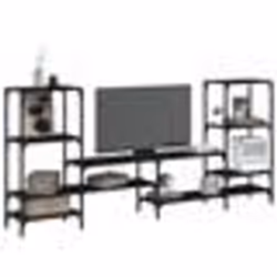 vidaXL Meuble TV noir 206,5x28,5x95 cm Bois d'ingénierie