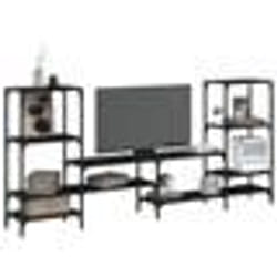 vidaXL Meuble TV noir 206,5x28,5x95 cm Bois d'ingénierie