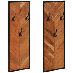 Porte-manteaux 2 Pcs 35x1x90 Cm Bois Massif Acacia Vidaxl