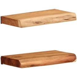 Étagères murales 2 pcs 30x20x3,5 cm bois massif d'acacia vidaXL