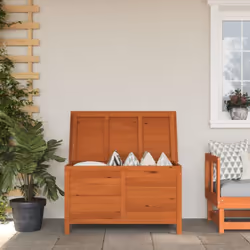 Cette boîte de rangement de jardin en bois offre suffisamment d'espace de rangement pour les coussins de meubles de jardin, l ...