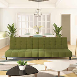 Vidaxl Canapé-lit À 2 Places Vert Clair Velours