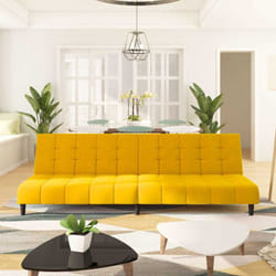 Vidaxl - Canapé-lit 2 places jaune velours