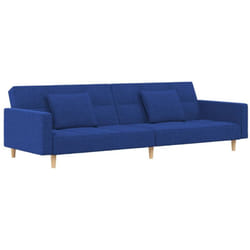 Vidaxl - Canapé-lit à 2 places avec deux oreillers bleu tissu