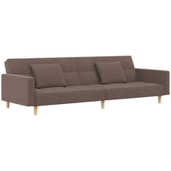 Vidaxl - Canapé-lit à 2 places avec deux oreillers taupe tissu
