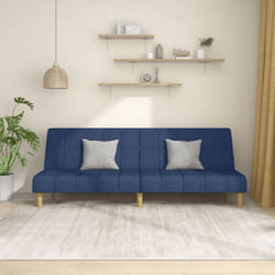 Vidaxl - Canapé-lit à 2 places bleu tissu