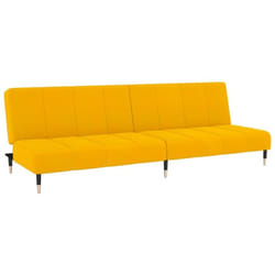 Vidaxl - Canapé-lit 2 places jaune velours