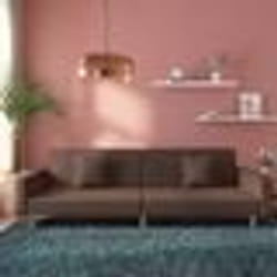 vidaXL Canapé-lit à 2 places avec deux oreillers taupe tissu