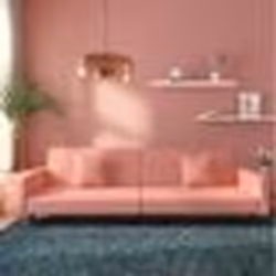 vidaXL Canapé-lit à 2 places avec deux oreillers Rose Velours 375921