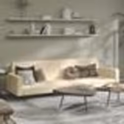 vidaXL Canapé-lit à 2 places crème velours