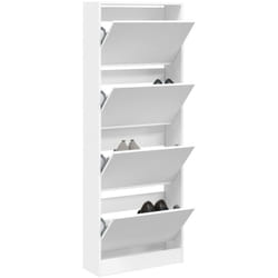 Armoire à chaussures blanc 60x21x163,5 cm bois d'ingénierie