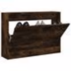 vidaXL Armoire à chaussures chêne fumé 80x21x57 cm bois ingénierie