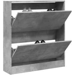 Vidaxl - Armoire à chaussures gris béton 80x21x87,5 cm bois d'ingénierie