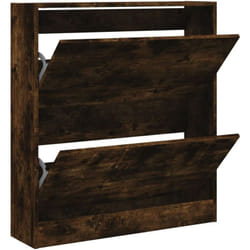 Vidaxl - Armoire à chaussures chêne fumé 80x21x87,5 cm bois ingénierie