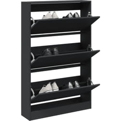 Vidaxl - Armoire à chaussures noir 80x21x125,5 cm bois d'ingénierie