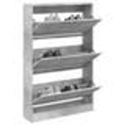 vidaXL Armoire à chaussures gris béton 80x21x125,5cm bois d'ingénierie