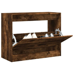 vidaXL Armoire à chaussures chêne fumé 80x34x63 cm bois d'ingénierie