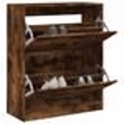 vidaXL Armoire à chaussures chêne fumé 80x34x96,5 cm bois d'ingénierie