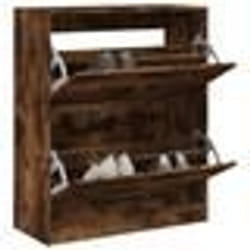 vidaXL Armoire à chaussures chêne fumé 80x34x96,5 cm bois d'ingénierie