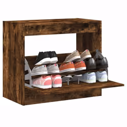 vidaXL Armoire à chaussures chêne fumé 80x42x69 cm bois d'ingénierie