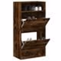 vidaXL Armoire à chaussures chêne fumé 60x34x116 cm bois d'ingénierie