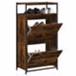 vidaXL Armoire à chaussures chêne fumé 60x34x112 cm bois d'ingénierie
