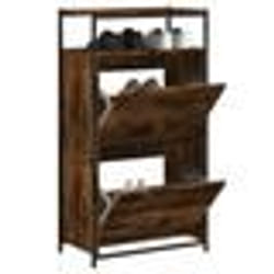 vidaXL Armoire à chaussures chêne fumé 60x34x112 cm bois d'ingénierie