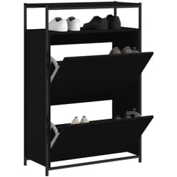 Armoire à chaussures noir 75x34x112 cm bois d'ingénierie Vidaxl