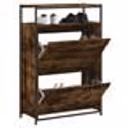 vidaXL Armoire à chaussures chêne fumé 75x34x112 cm bois d'ingénierie
