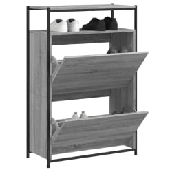 vidaXL Armoire à chaussures sonoma gris 75x34x112 cm bois d'ingénierie