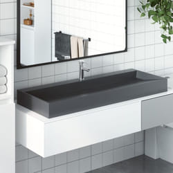 Vasque 120x46x11 cm fonte minérale/marbre anthracite Vidaxl