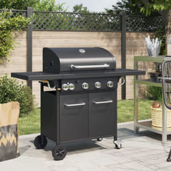 Vidaxl - Barbecue gril à gaz avec 5 brûleurs noir acier enduit de poudre