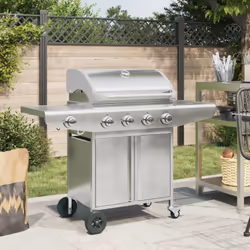 Ce barbecue à gaz, équipé de 5 brûleurs, sera le choix idéal pour servir à votre famille et à vos amis un agréable barbecue.  ...