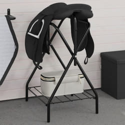 Vidaxl - Porte-selle pliable autoportant noir fer