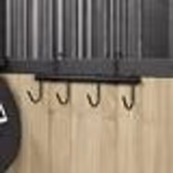 vidaXL Porte-bride avec 6 crochets tournants noir acier